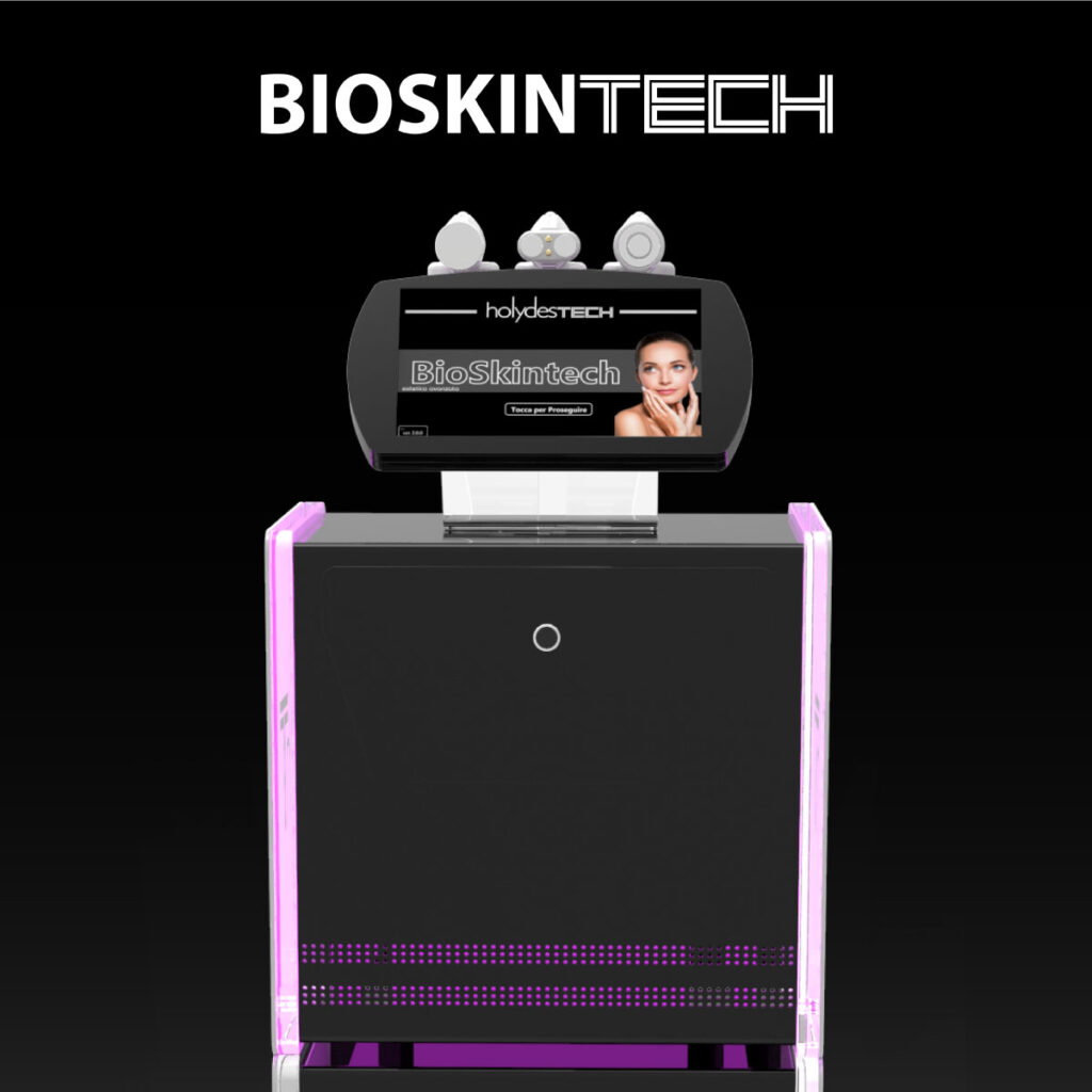 Scegli Bioskintech, la Tecnologia per il viso di Holydestech, per la Radio Frequenza, Bio-Stimolazione con Laser e Mio-Lifting e Hydro-One.